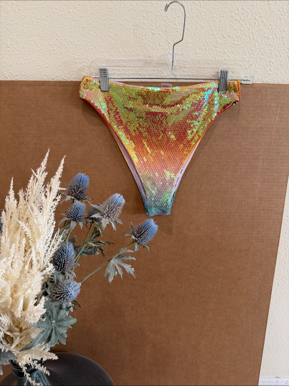 Gianni Bini x Dannijo Sequin High Waist Cheeky Bottoms Swimsuit Sz M NWT